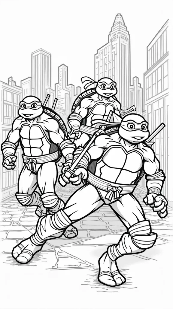 pages à colorier TMNT 2012